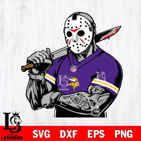 Minnesota Vikings Jason Voorhees Horror 6 Svg Eps Dxf Png File, NFL svg, Digital Download, Instant Download
