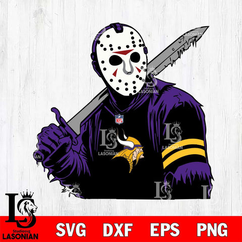 Minnesota Vikings Jason Voorhees Horror 7 Svg Eps Dxf Png File, NFL svg, Digital Download, Instant Download