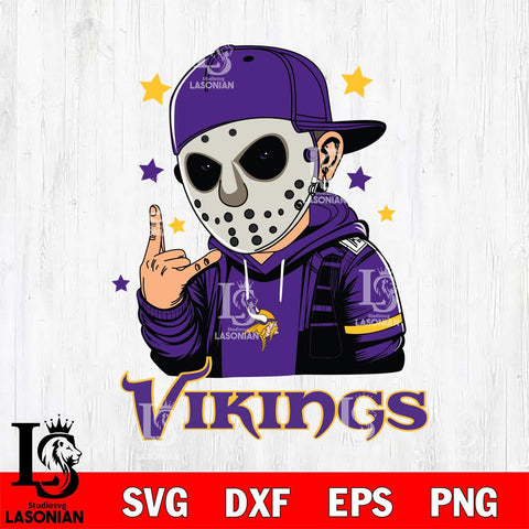 Minnesota Vikings Jason Voorhees Horror 9 Svg Eps Dxf Png File, NFL svg, Digital Download, Instant Download