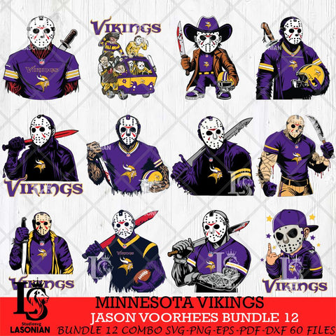 Minnesota Vikings Jason Voorhees Horror Bundle 12 SVG Svg Eps Dxf Png File,Bundle NFL svg, Digital Download, Instant Download
