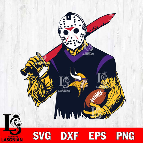 Minnesota Vikings Jason Voorhees Horror Halloween 2 Svg Eps Dxf Png File, Digital Download, Instant Download
