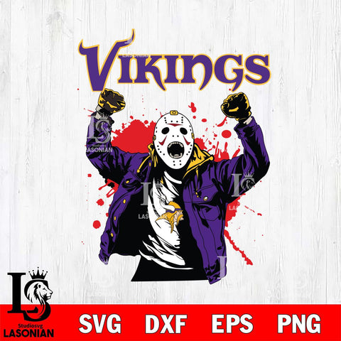Minnesota Vikings Jason Voorhees Horror Halloween 3 Svg Eps Dxf Png File, Digital Download, Instant Download