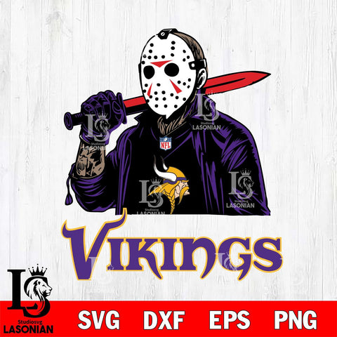Minnesota Vikings Jason Voorhees Horror Halloween Svg Eps Dxf Png File, Digital Download, Instant Download