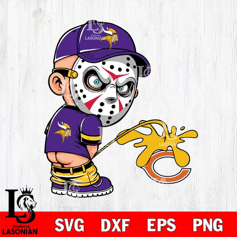 Minnesota Vikings Jason Voorhees Piss On Chicago Bears Svg Eps Dxf Png File, Digital Download, Instant Download