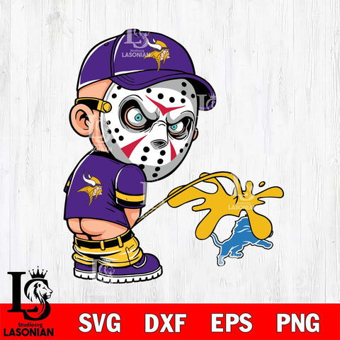 Minnesota Vikings Jason Voorhees Piss On Detroit Lions Svg Eps Dxf Png File, Digital Download, Instant Download
