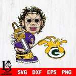 Minnesota Vikings Leatherface Piss On Green Bay Packers Svg Eps Dxf Png File, Digital Download, Instant Download