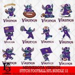 Minnesota Vikings Lilo and stitch Football NFL Bundle 12 SVG DXF EPS PNG FILE, NFL File Cut, Digital Download,Instant Download, Silhouette, Cricut
