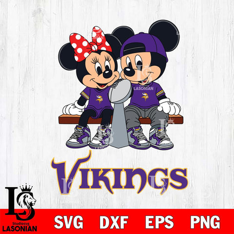 Minnesota Vikings Mickey And Minnie Football Champions Svg Eps Dxf Png File, NFL svg , Digital Download , Instant Download, Cricut File