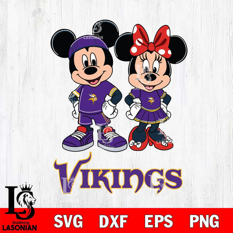Minnesota Vikings Mickey And Minnie Rugby Svg Eps Dxf Png File, NFL svg , Digital Download , Instant Download, Cricut File