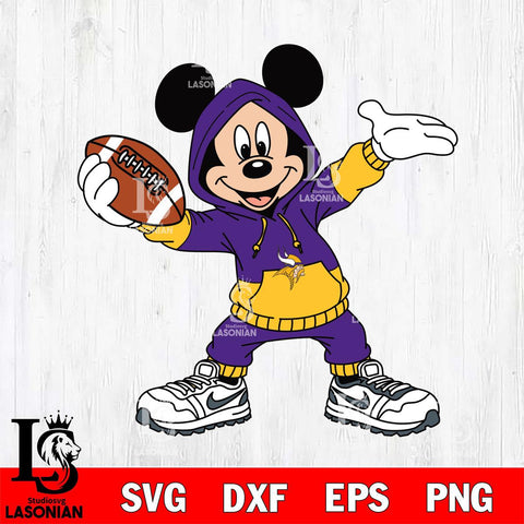 Minnesota Vikings Mickey Disney Football Christmas File Cut, NFL SVG DXF EPS PNG FILE, Digital Download , Criucut , Silhouette