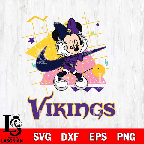Minnesota Vikings Minnie Mouse Dancing SVG DXF EPS PNG FILE, Disney Father day File Cut,Digital Download,Instant Download,Disney Svg Files