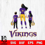Minnesota Vikings Mother and son Rugby SVG DXF EPS PNG FILE,NFL SVG, Father day Digital Download,Instant Download, Silhouette