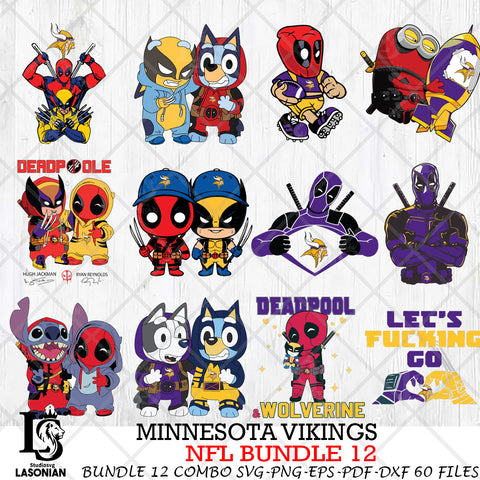 Minnesota Vikings NFL Bundle 12 Svg Eps Dxf Png File, Digital Download, Instant Download
