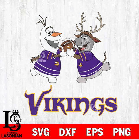 Minnesota Vikings Olaf & Sven Football Cricut,Christmas SVG DXF EPS PNG FILE, Digital Download,Instant Download, Silhouette
