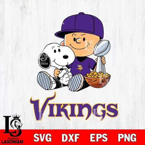 Minnesota Vikings Peanuts Snoopy Champion football SVG DXF EPS PNG FILE,Snoopy File Cut, Nfl Digital Download,Instant Download, Silhouette