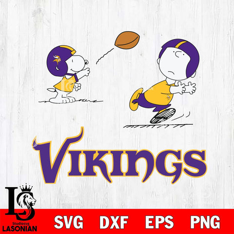 Minnesota Vikings Peanuts play football SVG DXF EPS PNG FILE,Snoopy File Cut, Nfl Digital Download,Instant Download, Silhouette
