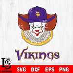 Minnesota Vikings Pennywise Horror Sport 12 Svg Eps Dxf Png File, NFL svg, Digital Download, Instant Download
