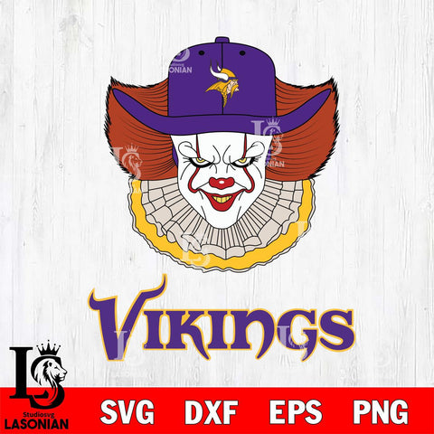 Minnesota Vikings Pennywise Horror Sport 12 Svg Eps Dxf Png File, NFL svg, Digital Download, Instant Download