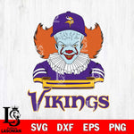 Minnesota Vikings Pennywise Horror Sport 2 Svg Eps Dxf Png File, NFL svg, Digital Download, Instant Download