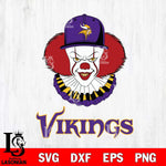 Minnesota Vikings Pennywise Horror Sport 4 Svg Eps Dxf Png File, NFL svg, Digital Download, Instant Download