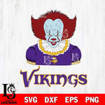 Minnesota Vikings Pennywise Horror Sport 5 Svg Eps Dxf Png File, NFL svg, Digital Download, Instant Download