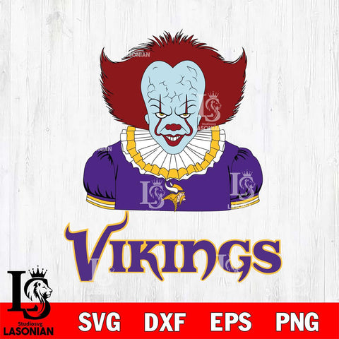 Minnesota Vikings Pennywise Horror Sport 5 Svg Eps Dxf Png File, NFL svg, Digital Download, Instant Download