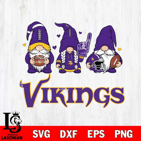Minnesota Vikings Rugby Gnome File Cut, NFL SVG, Digital Download , CHRISTMAS Criucut , Silhouette