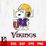 Minnesota Vikings Snoopy Player Football SVG DXF EPS PNG FILE,Snoopy File Cut, Nfl Digital Download,Instant Download, Silhouette