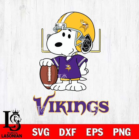 Minnesota Vikings Snoopy Player Football SVG DXF EPS PNG FILE,Snoopy File Cut, Nfl Digital Download,Instant Download, Silhouette