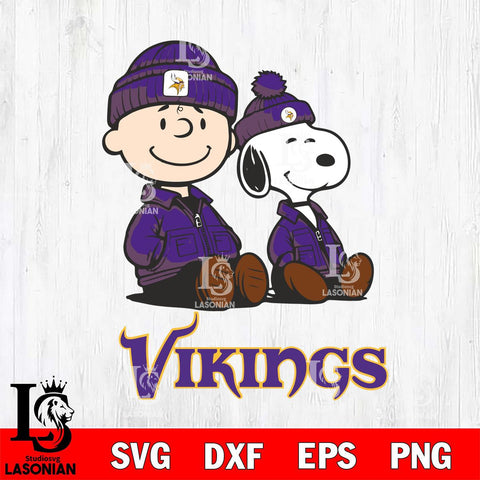 Minnesota Vikings Snoopy and Charlie Sport Svg Eps Dxf Png File, Cut file Digital Download ,Instant Download, Cricut File