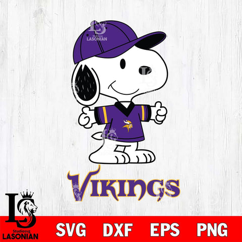 Minnesota Vikings Snoopy football SVG DXF EPS PNG FILE,Snoopy File Cut, Nfl Digital Download,Instant Download, Silhouette