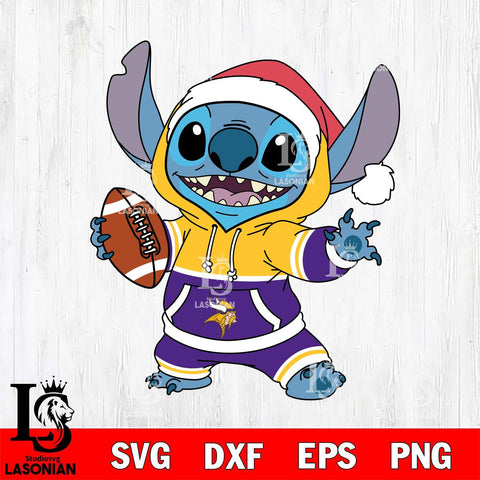 Minnesota Vikings Stitch Football Christmas File Cut, NFL SVG DXF EPS PNG FILE, Digital Download , Criucut , Silhouette