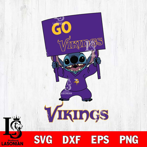 Minnesota Vikings Stitch Go cheer SVG DXF EPS PNG FILE, NFL File Cut, Digital Download,Instant Download, Silhouette, Cricut