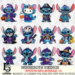 Minnesota Vikings Stitch Horror Bundle 12 SVG Eps Dxf Png File, Bundle NFL svg, Digital Download, Instant Download