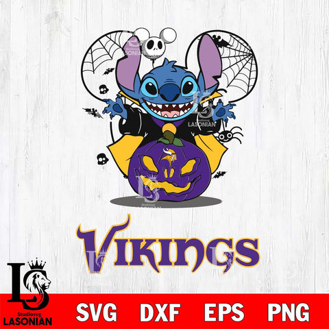 Minnesota Vikings Stitch Horror Halloween Svg Eps Dxf Png File, Digital Download, Instant Download