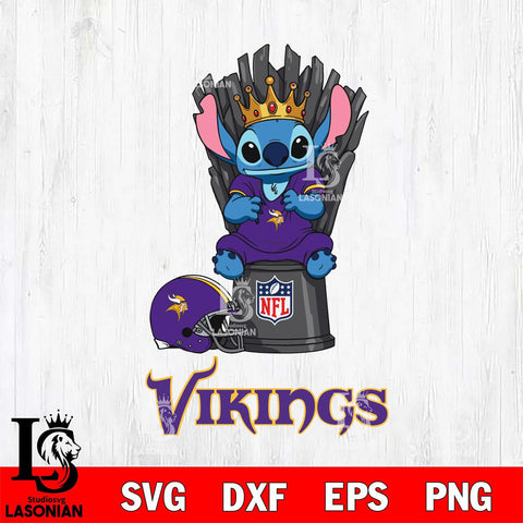 Minnesota Vikings Stitch King Football SVG DXF EPS PNG FILE, Stitch File Cut,NFL Digital Download,Instant Download, Silhouette