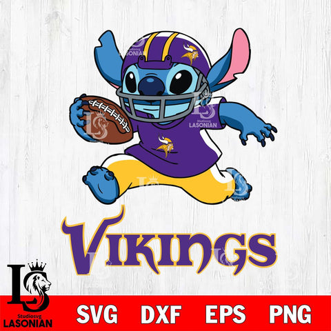 Minnesota Vikings Stitch Run Football SVG DXF EPS PNG FILE, Stitch File Cut,NFL Digital Download,Instant Download, Silhouette