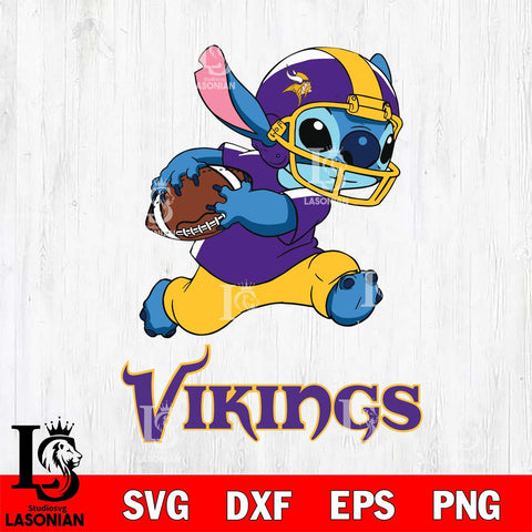 Minnesota Vikings Stitch Run Rugby Ball SVG DXF EPS PNG FILE, Stitch File Cut,NFL Digital Download,Instant Download, Silhouette