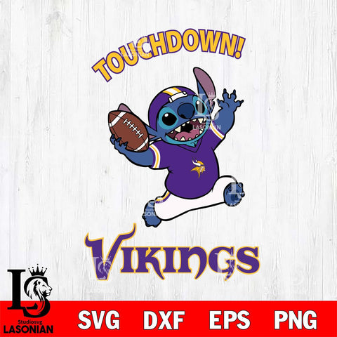 Minnesota Vikings Stitch Touchdown SVG DXF EPS PNG FILE, NFL File Cut, Digital Download,Instant Download, Silhouette, Cricut