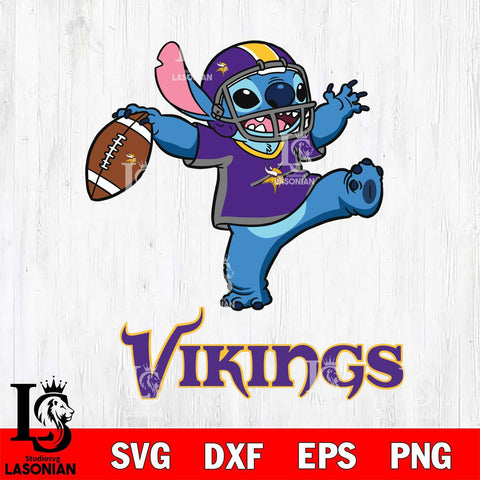 Minnesota Vikings Stitch dance rugby ball SVG DXF EPS PNG FILE, Stitch File Cut,NFL Digital Download,Instant Download, Silhouette