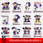 Minnesota Vikings Super Bowl NFL Bundle 12 Svg Eps Dxf Png File, NFL svg , Digital Download , Instant Download, Cricut File