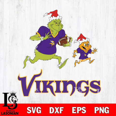 Minnesota Vikings The Grinch & Max Football Cricut,Christmas SVG DXF EPS PNG FILE, Digital Download,Instant Download, Silhouette