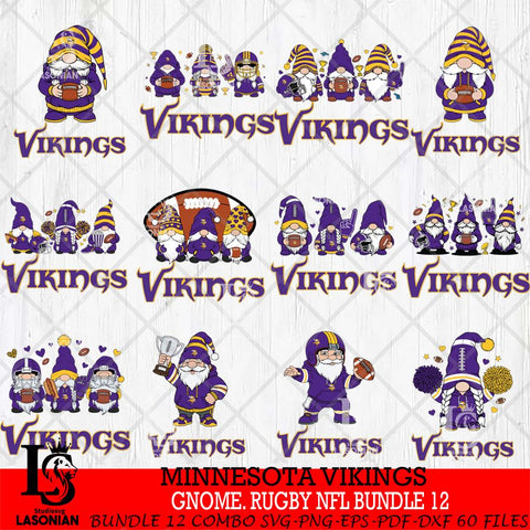 Minnesota Vikings  Gnome Football NFL Bundle File Cut, NFL SVG, Digital Download , CHRISTMAS Criucut , Silhouette