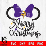 Minnesota Vikings mickey christmas 3 Svg Eps Dxf Png File, Digital Download, Instant Download