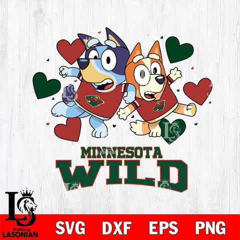 Minnesota Wild Bluey & Bingo 10 Svg Eps Dxf Png File, NHL svg, Digital Download, Instant Download