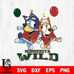 Minnesota Wild Bluey & Bingo 11 Svg Eps Dxf Png File, NHL svg, Digital Download, Instant Download
