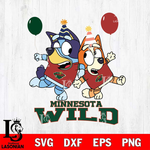 Minnesota Wild Bluey & Bingo 11 Svg Eps Dxf Png File, NHL svg, Digital Download, Instant Download