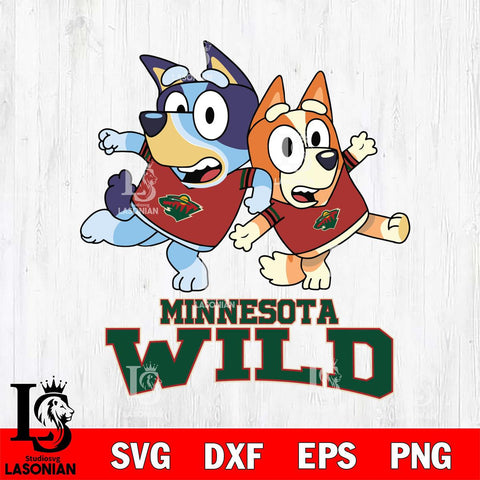 Minnesota Wild Bluey & Bingo 13 Svg Eps Dxf Png File, NHL svg, Digital Download, Instant Download