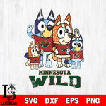 Minnesota Wild Bluey & Bingo 14 Svg Eps Dxf Png File, NHL svg, Digital Download, Instant Download