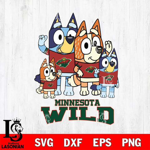 Minnesota Wild Bluey & Bingo 14 Svg Eps Dxf Png File, NHL svg, Digital Download, Instant Download